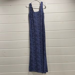 Blue leopard print long dress with sparkles